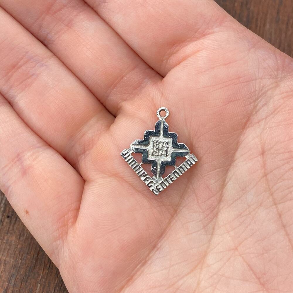 Vintage 925 Sterling Silver "1874 1974 Winnipeg Centennial" Pendant Charm